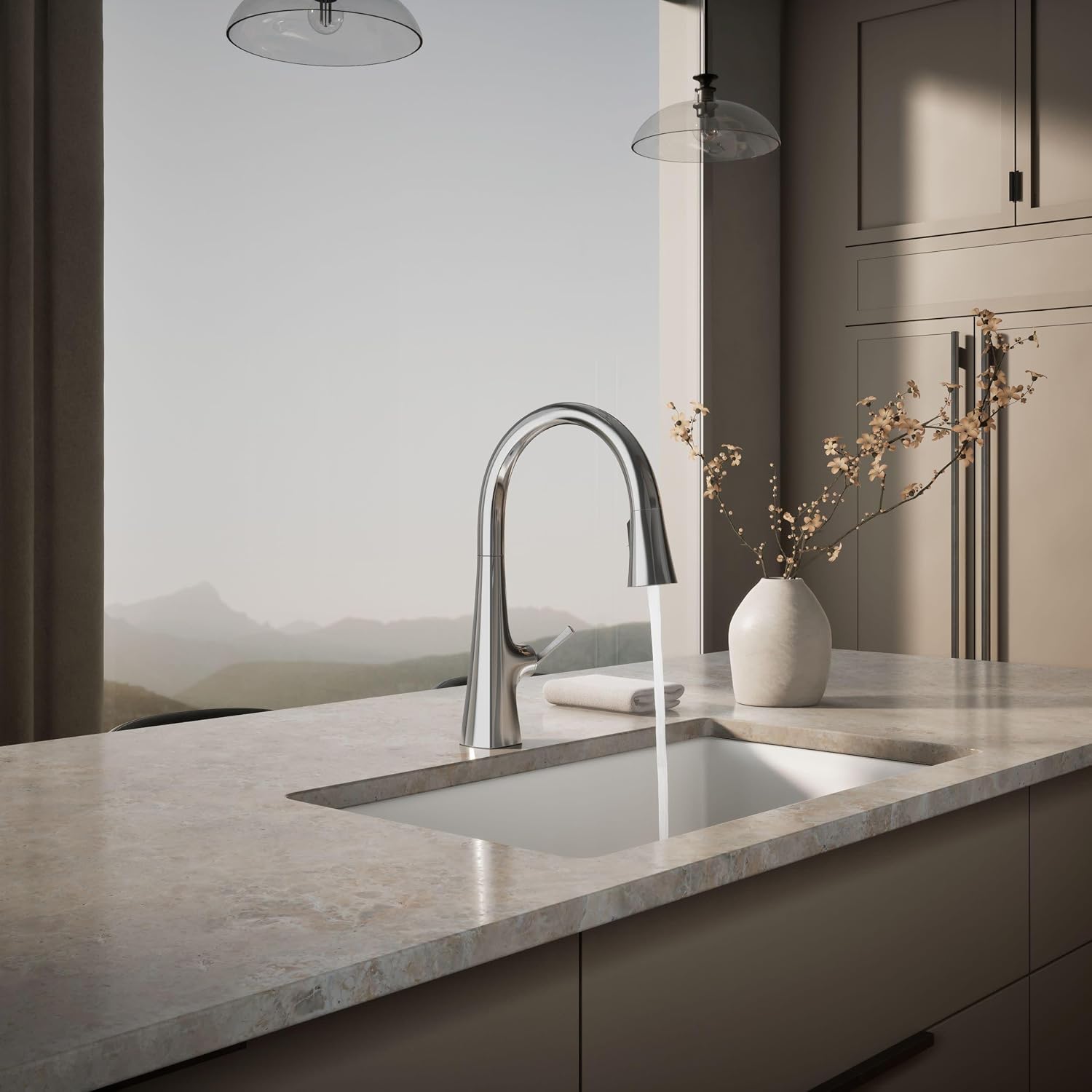 Kohler K-22068-CP Graze Kitchen Sink Faucet, Polished Chrome