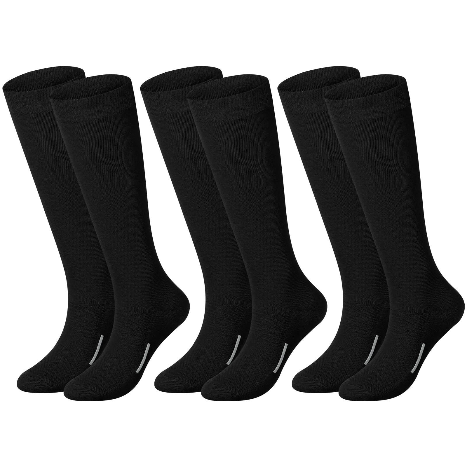 Haysandy 3 Pairs Baseball Socks Bulk Softball Sock Youth High Long Tube Soccer Football Team Boys Girls Adults Sport Sock