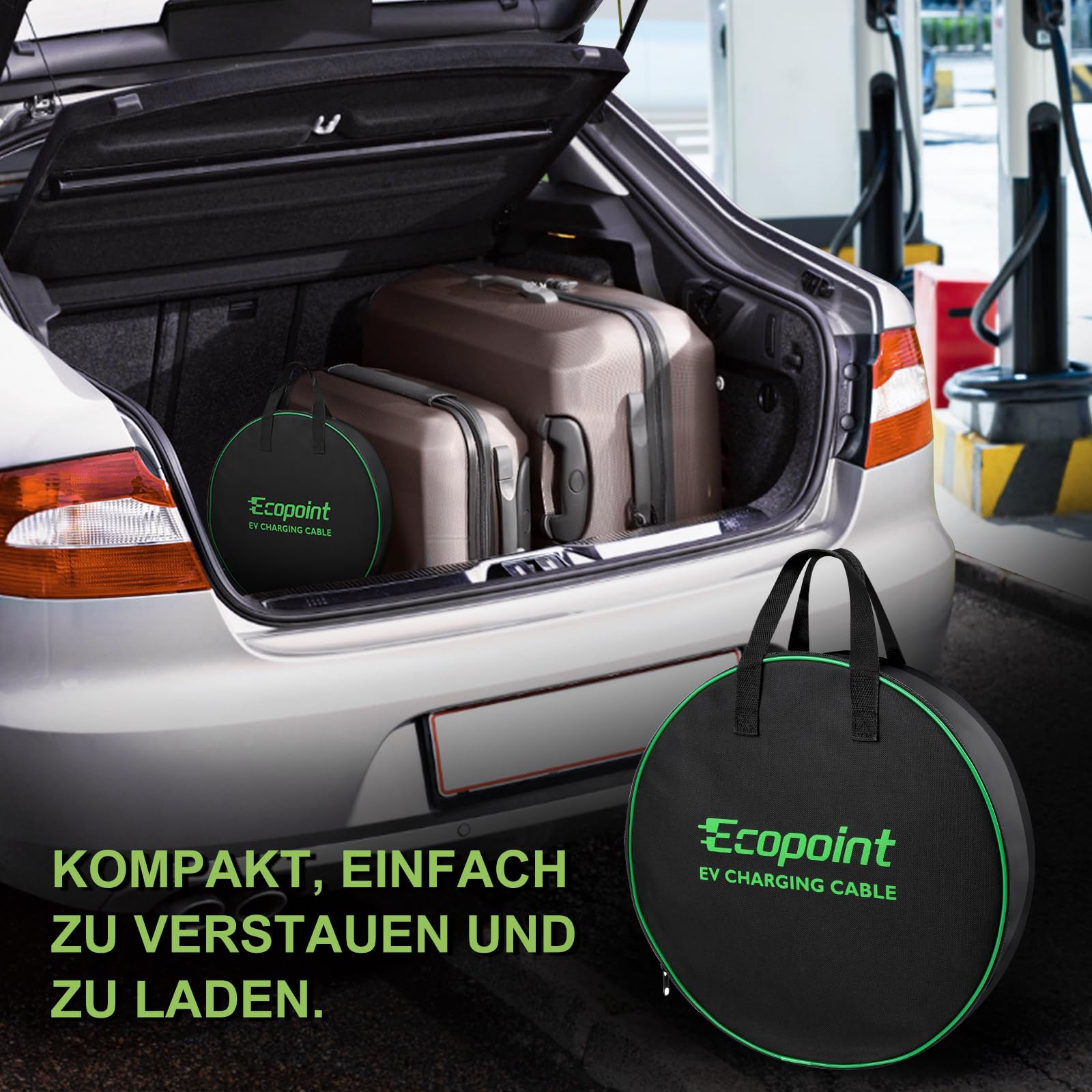 Typ 2 Ladekabel für Elektrofahrzeuge, 22 kW, tragbares 3-Phasen 32A,Mennekes Mode 3 Ladekabel für EV und PHEV (5M Gerades Kabel)