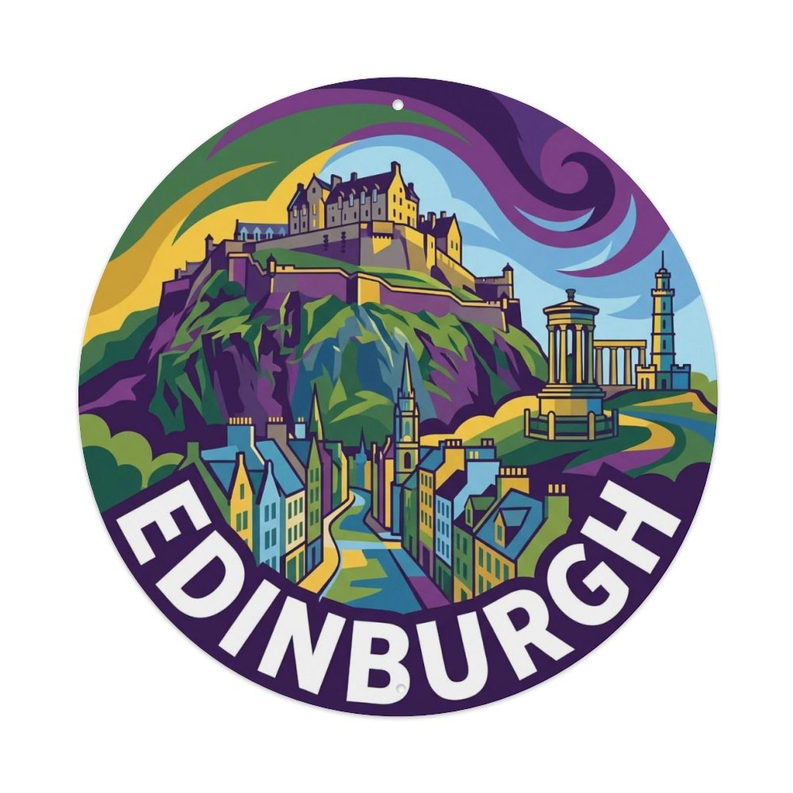 Retro Travel Scotland Edinburgh Metal Tin Sign