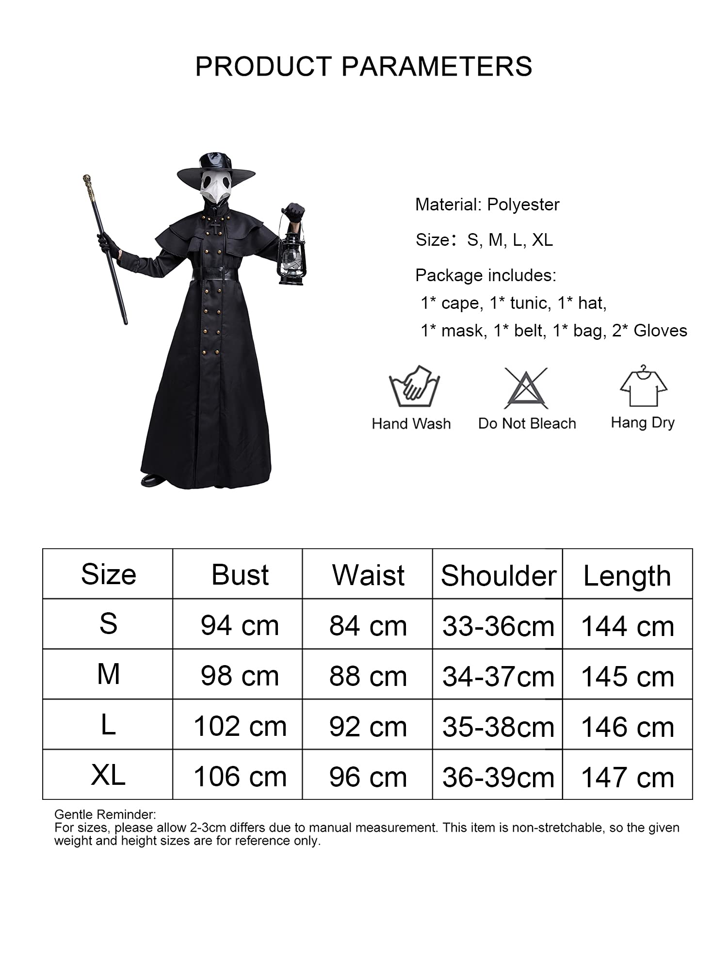 Feynman Disfraz medieval steampunk de médico de la peste negra para hombre, disfraz de médico para Halloween con juego de accesorios