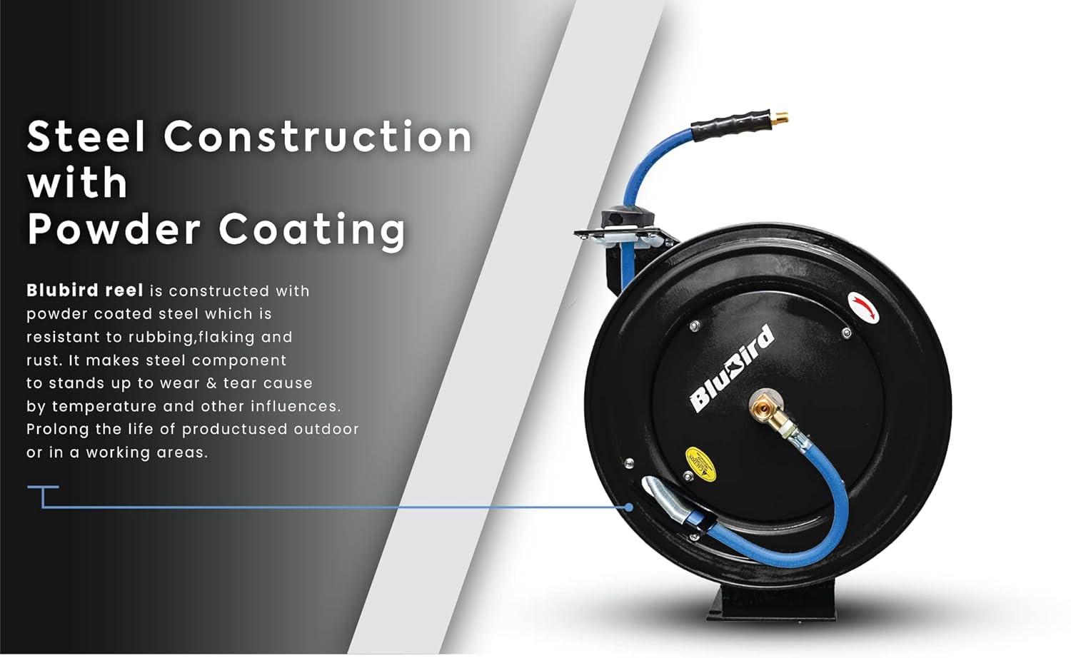 Hоlіdау Dеаlѕ 🛒 BluBird 20ga. Retractable Air Hose Reel - Next-Gen Rubber Hose (3/8 x 50') - BBR3850