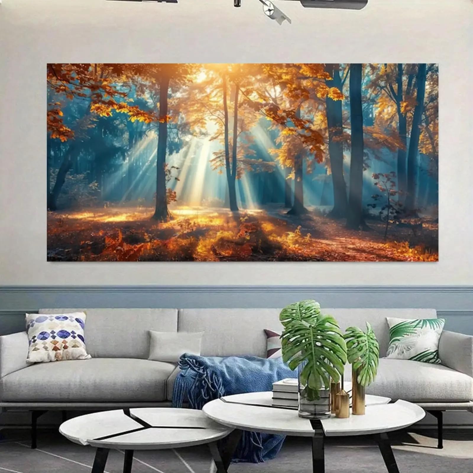 Affiche murale paysage arbres d'automne avec cadre premium - 8