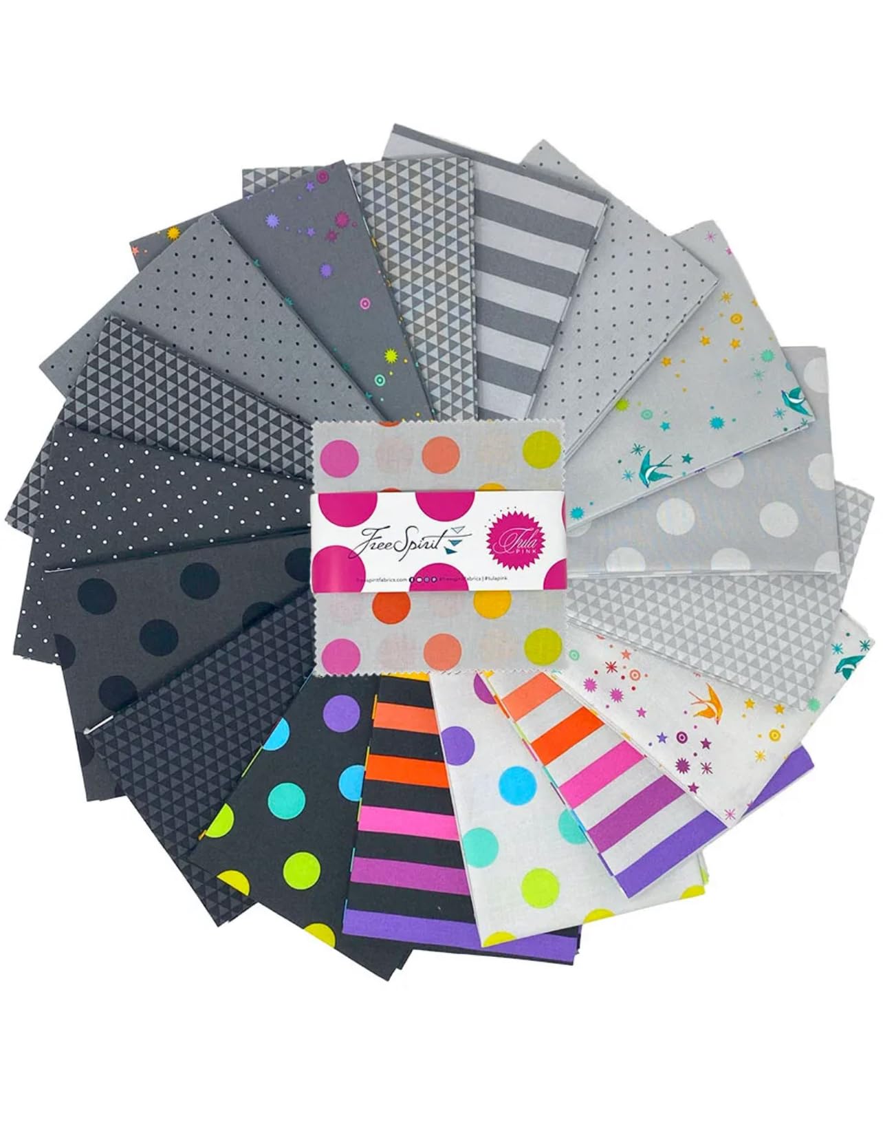 Tula Pink Graywork Charm Pack 42 5-inch Squares FreeSpirit Fabrics