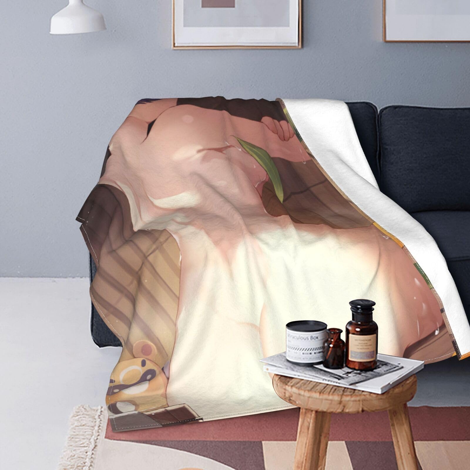 Amazon｜ブランケット 毛布 可愛い アニメ柄 原神 イラスト 香菱 温泉