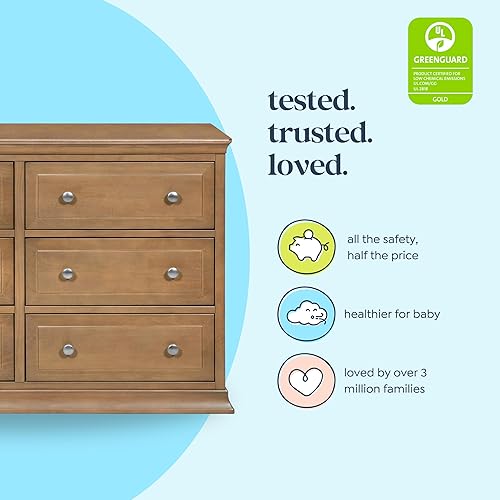 Miniatura 4 de DaVinci Cómoda doble de 6 cajones en avellana Cloud gris, Avellana, Blanco