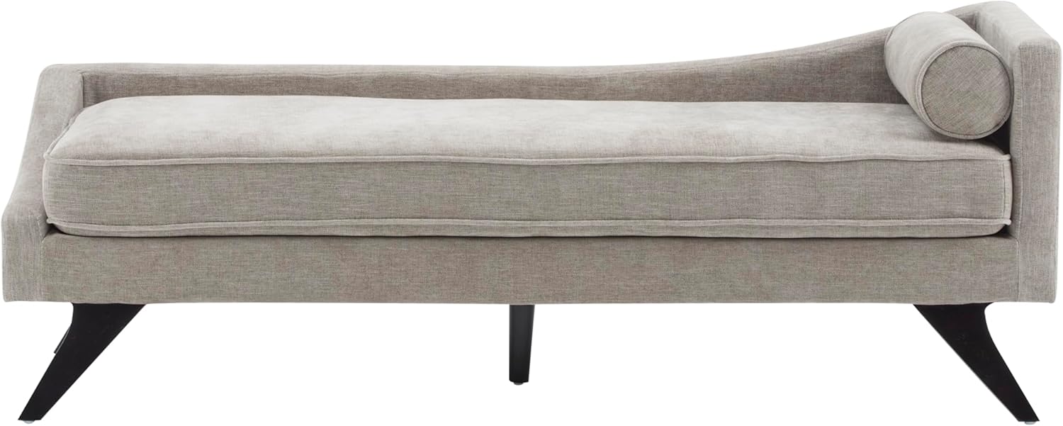 Christopher Knight Home Cagle Upholstered Loveseat Sofa with Splayed Legs, Birch Wood Frame Lounge Chair, Living Room Chaise Lounge Chair Indoor, Soft Lounge Sofa with Rolled Accent Pillow, Khaki