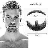 Vista 10 de Barba falsa de barba de cabra, realista, 100% cabello humano, atada a mano, barbas falsas de encaje invisible, bigote falso para vestir de Marrón