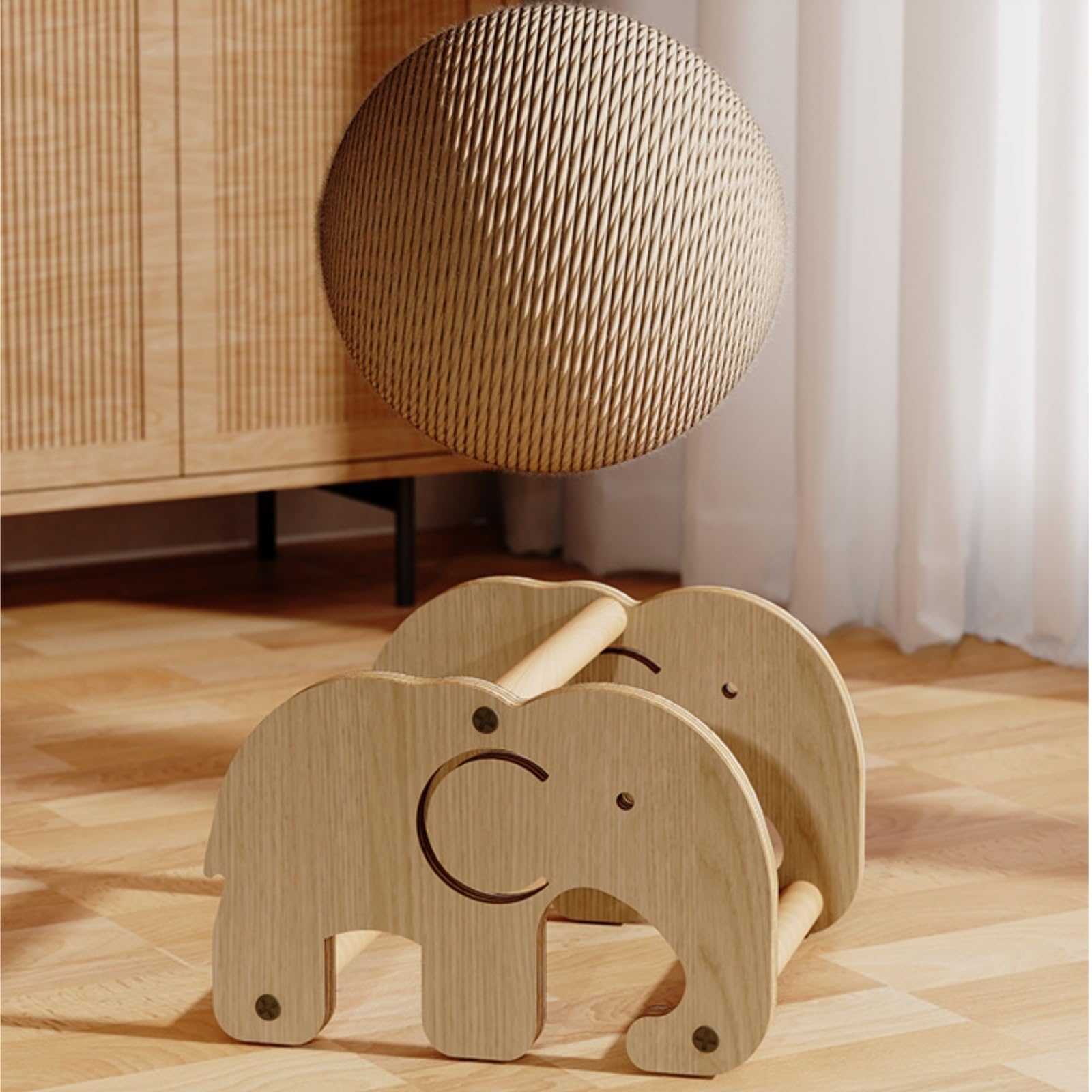 Tiragraffi Cartone per Gatti Tiragraffi for Gatti con Sfera Rotante in Sisal for Protezione Interattiva for Urniture Lounge(15.5cm)