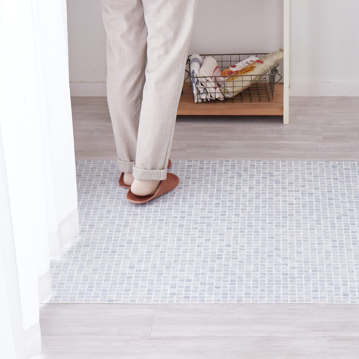 萩原 クッションフロア キッチンマット サンドストーン 約45