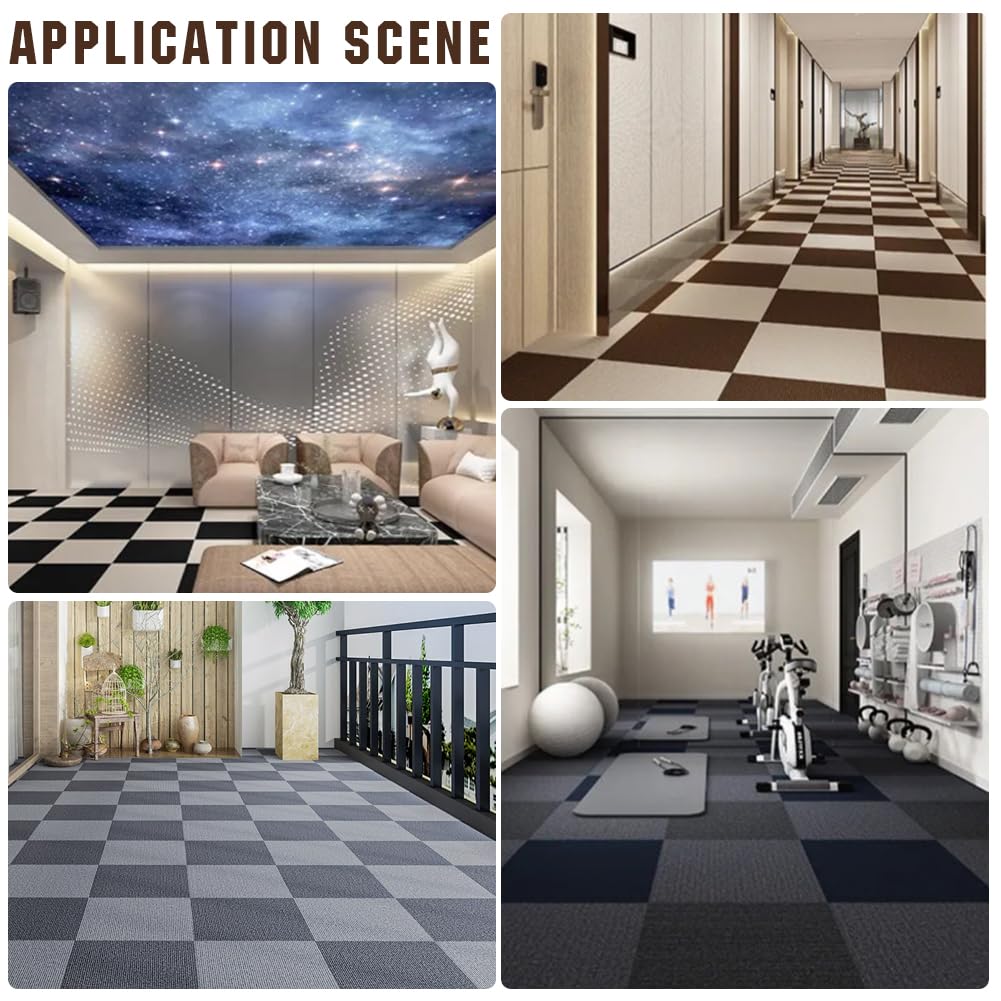 CREATCABIN 10Pcs Carpet Tiles Peel and Stick 12" x 12" Square Carpet Floor Tile Non-Slip Soft Padded Carpet Tiles Self Adhesion Floor Mat for DIY Flooring Home Pets Living Room Bedroom Coconut Brown - Image 4