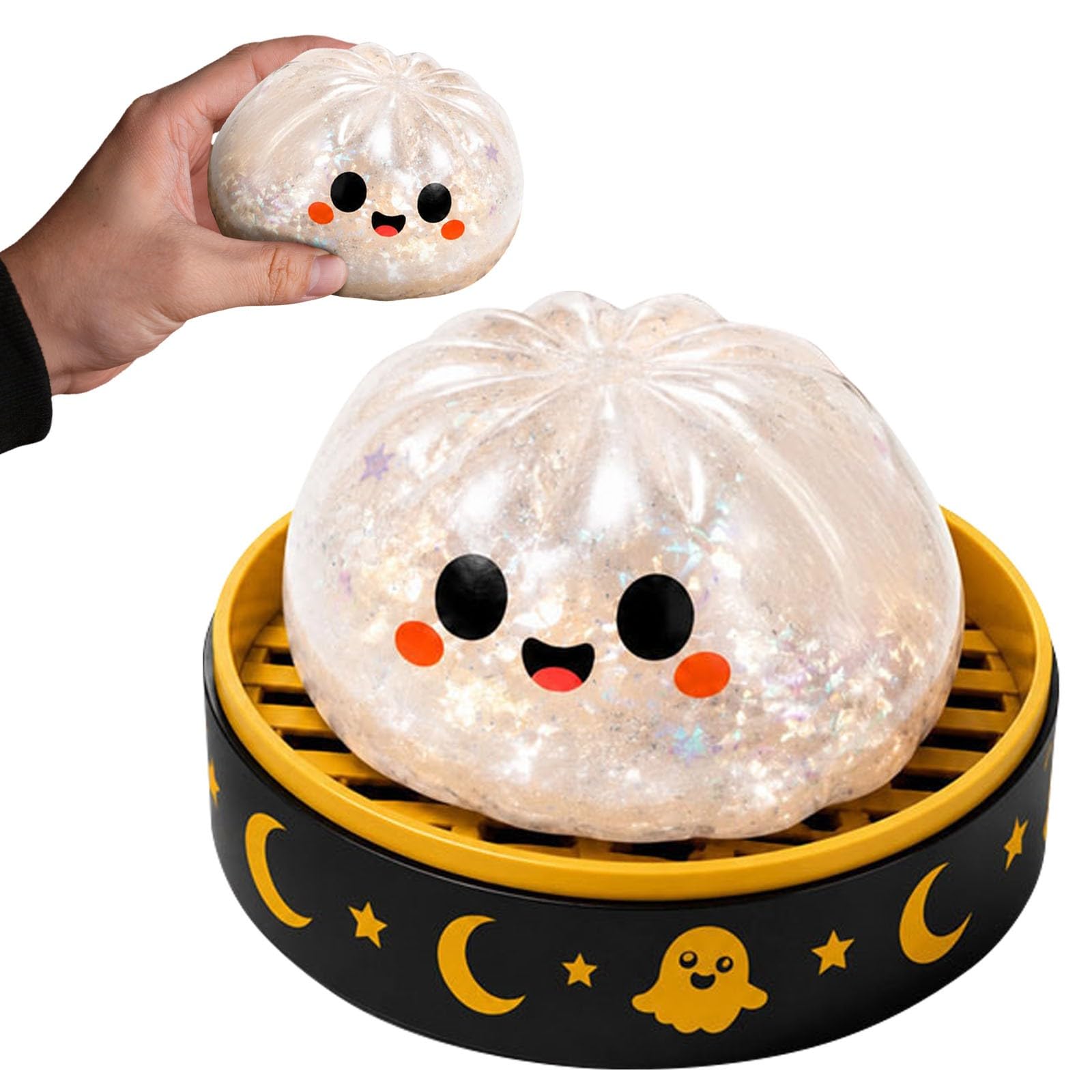 Cute Halloween Theme Shining Glitter Baozi Shaped Sensory Fidget Toy #D