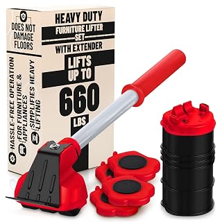 Heavy Furniture Movers with Wheels – Furniture Lifter Tool for Easy Moving & Lifting, Appliance Slider with Weight Load Up to 660 Lbs – Easy Setup, Safe for Floors, Designed for Home & Office Use