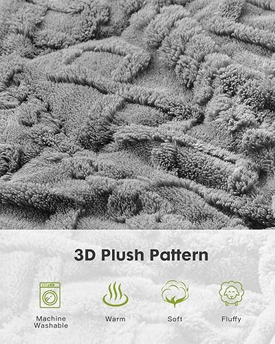 Miniatura 3 de Uttermara Manta con peso Sherpa para adultos, patrón de punto trenzado, tamaño individual, 15 libras para cálida y acogedora, manta con peso de 48 x