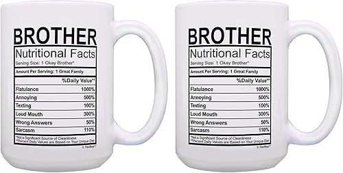 ThisWear Brother Cup Brother - Juego de tazas de café de cerámica de 15 onzas, regalos para hermanos grandes, regalos para hermanos grandes