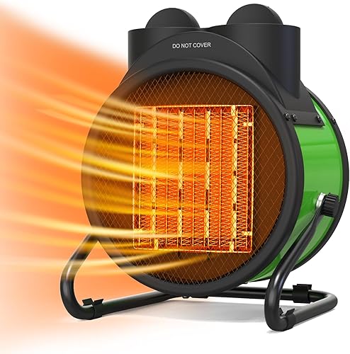 tectake Calentadores de exterior para patio, calentador de invernadero portátil de 1500 W con ángulo ajustable de 90, protección contra