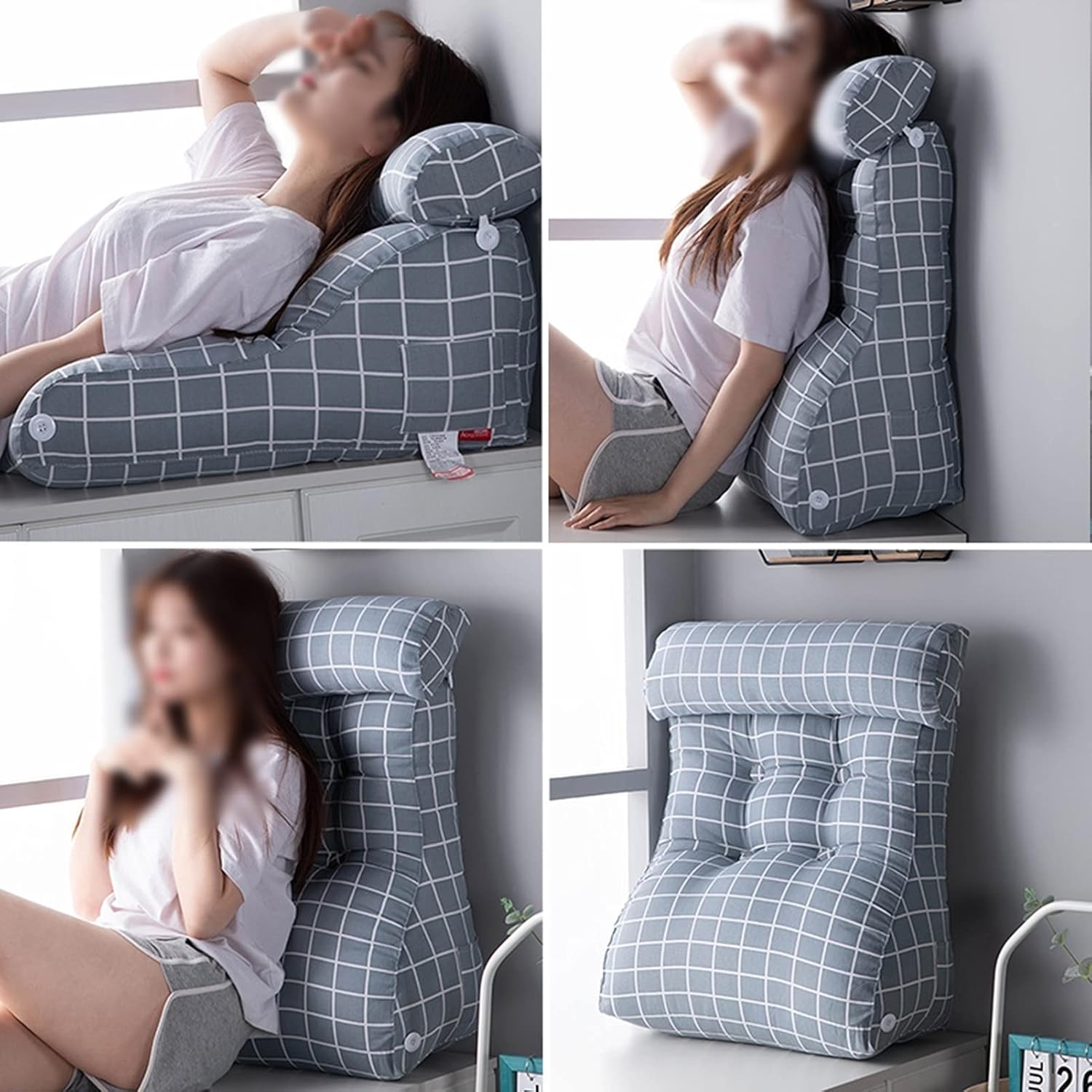 Reading Backrest Cushion Firm Back Support & Comfy Cushion for Bed/Sofa/Couch/TV - Head Waist Support Pillow for Pregnant Women (Color : B, Size : 45cm)