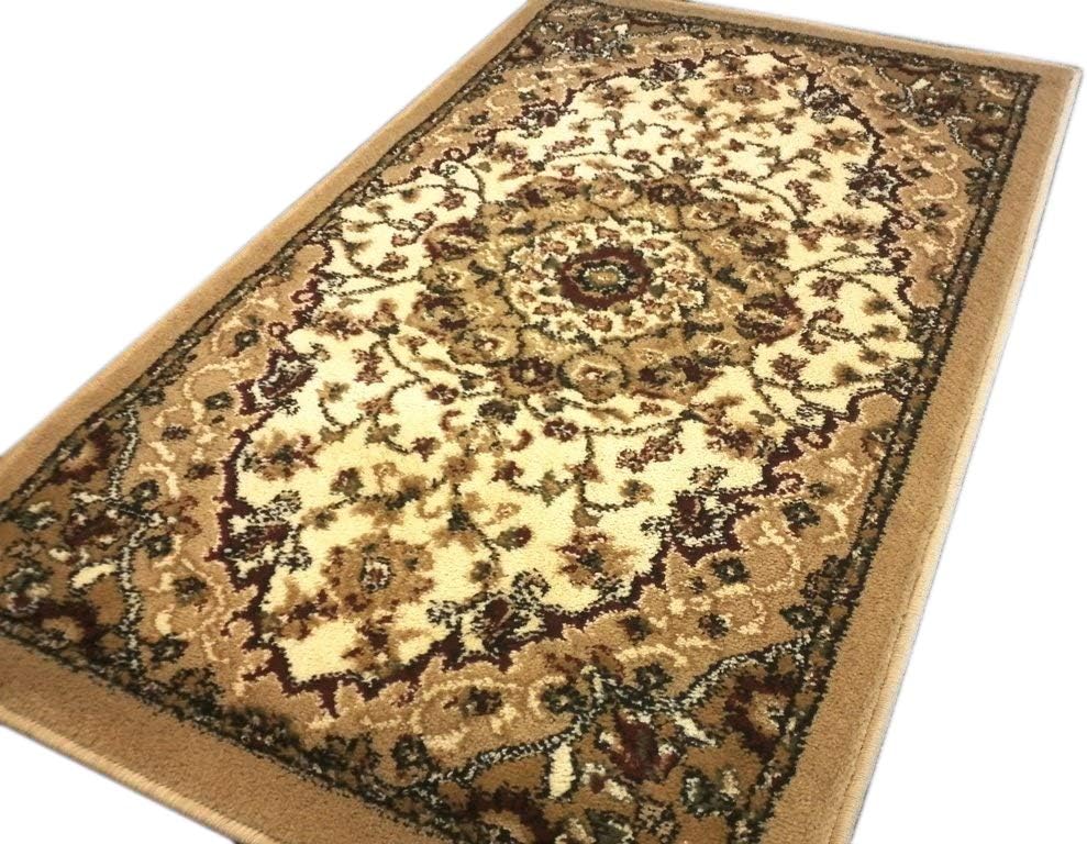 Bellagio Traditional Oriental Door Mat Design 401 Ivory (24 Inch X 40 Inch)