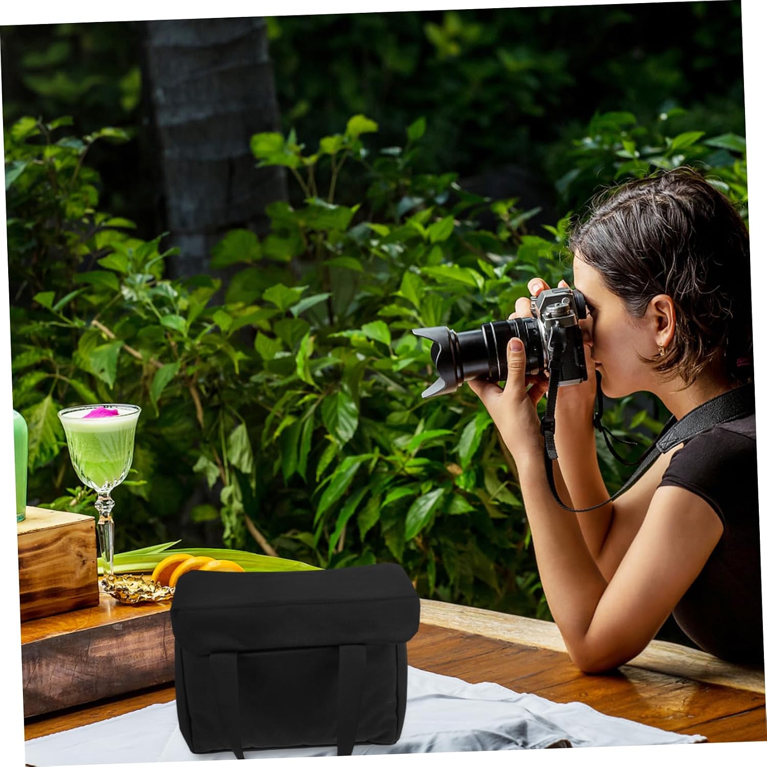 Angoily DSLR Camera Insert Bag Shockproof Storage Case with Dividers Compact Portable Design for Easy Carrying Backpacks and Messenger Bags