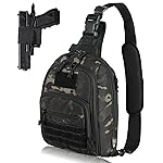 DBTAC Tactical Personal Defense Bags & Packs | 8L Tactical Bag Shoulder Chest Pack with Sling for Concealed Carry, Range, Travel, Hiking, Outdoor Sports (Charcoal Camo)