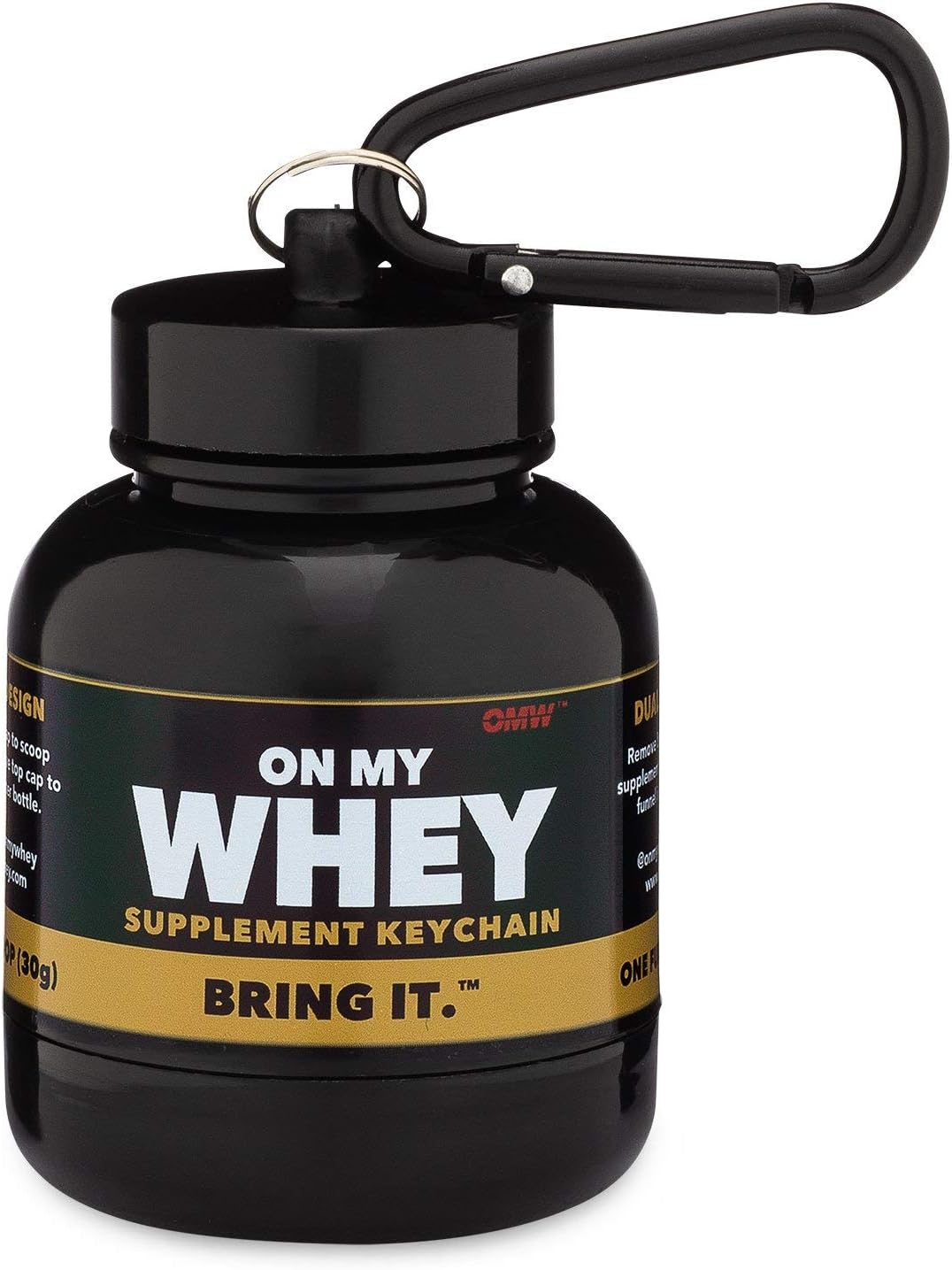 OnMyWhey - Protein Powder and Supplement Funnel Keychain, Portable to-Go Container for The Gym, Workouts, Fitness, and Travel - TSA Approved, Combo 2-Pack w/ 1 Modern & 1 Classic