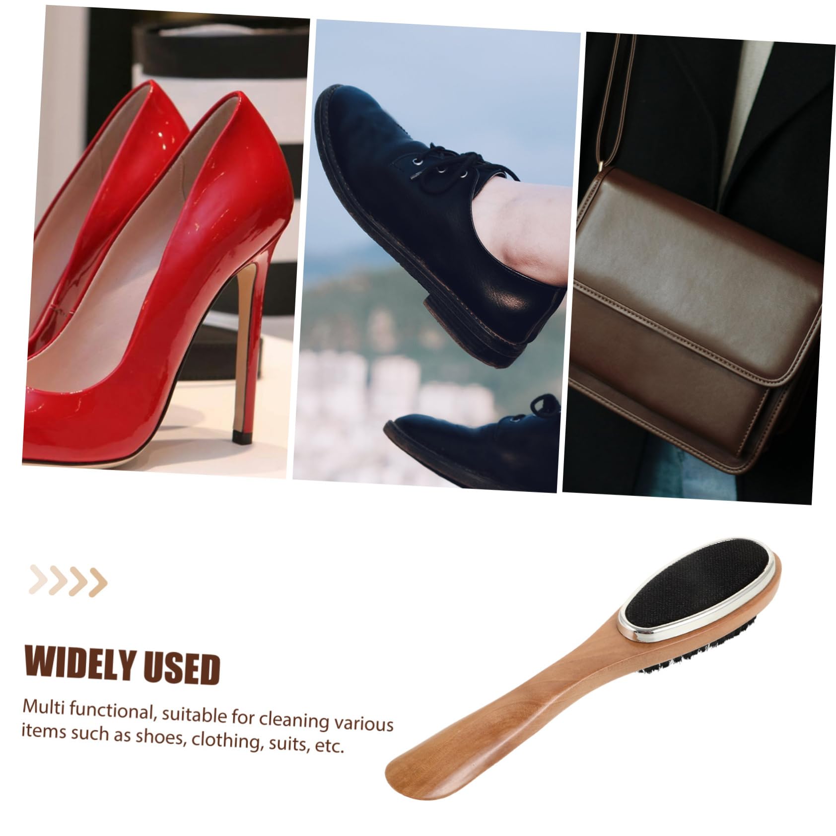 BESTYASH 5piezas Cepillo De Limpieza y Pulido De Zapatos De Madera Cerdas Herramienta Multifuncional De Cuidado De Calzado Color Natural para y Zapatos De Vestir