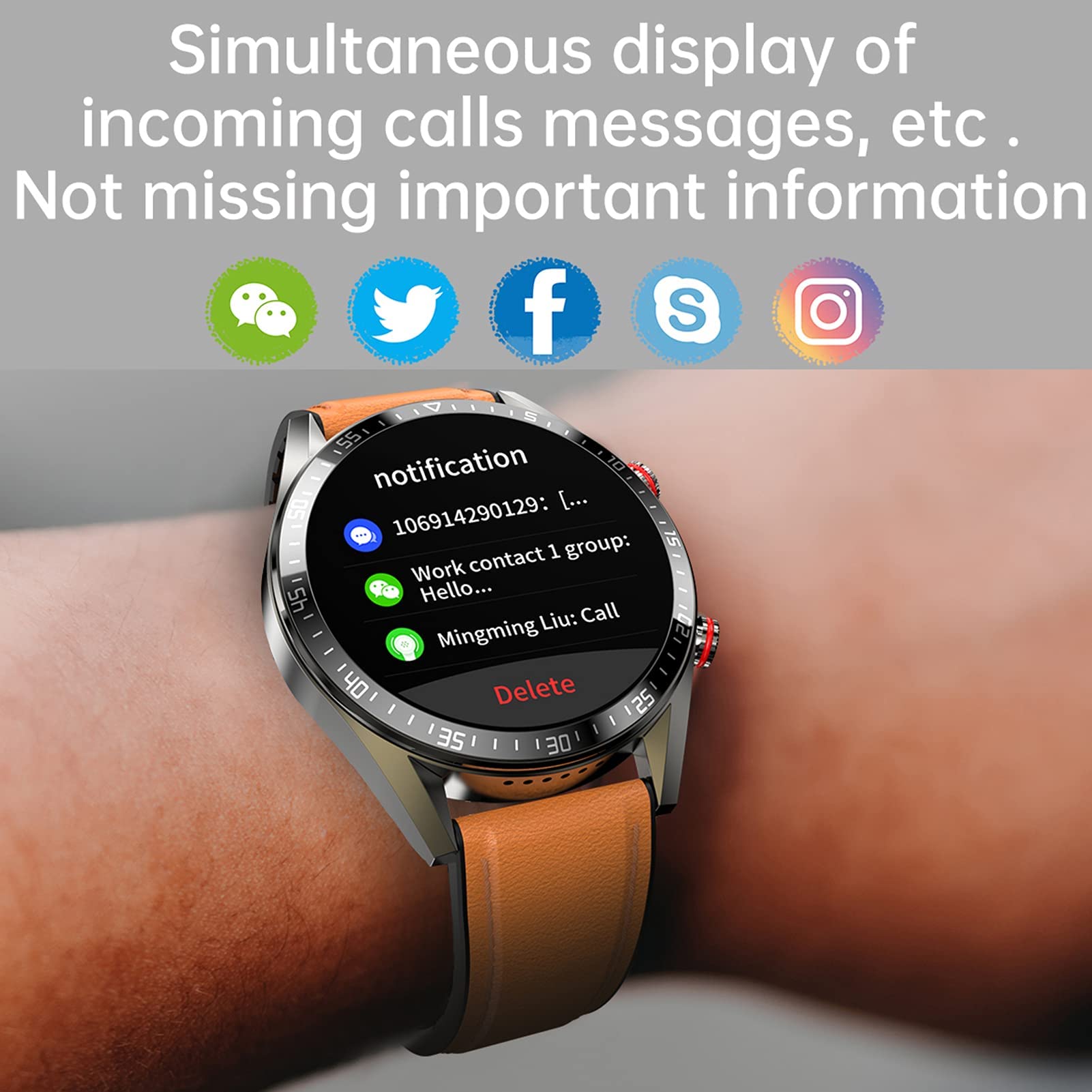 Inteligentne zegarki męskie i damskie 1,39 cala Bluetooth Fitness Tracker z aplikacją monitorującą w czasie rzeczywistym Przypomnienia o wiadomościach IP68 Wodoodporne męskie inteligentne zegarki dla