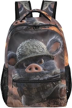 Pig Funny Backpack Lightweight Casual Daypack 15L
