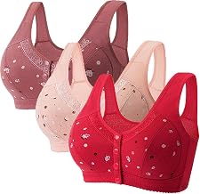 3-Pack Bra For Older Women Plus Size Cotton Older And Middle-aged Women Comfort Ultra Soft Sports Vest (Color : H, Size : 100/44ABC)