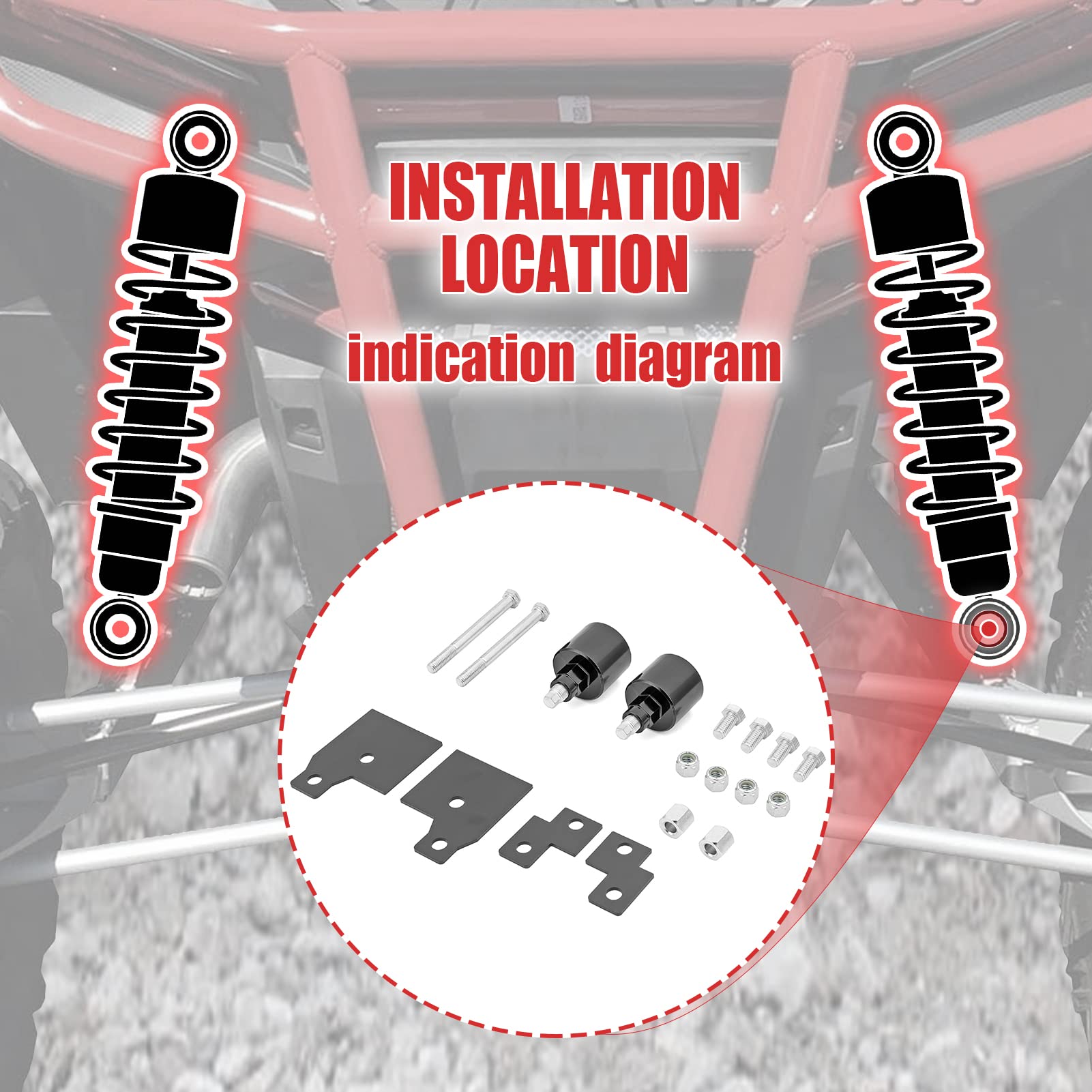2" Full Suspension Lift Kit For Polaris RZR, Sportsman 570, 850, 900, 800 XP - Universal ATV Fit