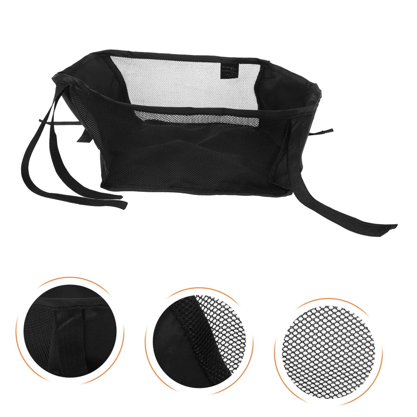 ERINGOGO Borsa Portaoggetti per Passeggino Nero Oxford, Organizer Fondo Carrozzina Multipurpose e Sicura per Passeggini da Esterno e Shopping