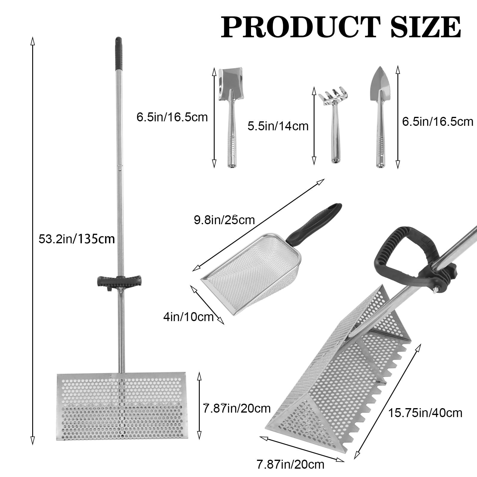 Snapklik.com : Sand Flea Rake Detachable Long Handle Sand Sifter For ...
