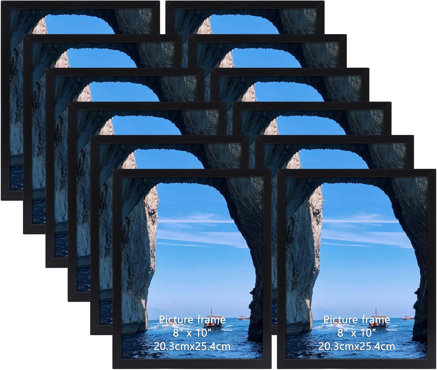 Schliersee 8x10 Picture Frame Set of 12, 8 by 10 Multi Black Photo Picture Frames Bulk for Wall Gallery Collage Frames or Tabletop Home Decor