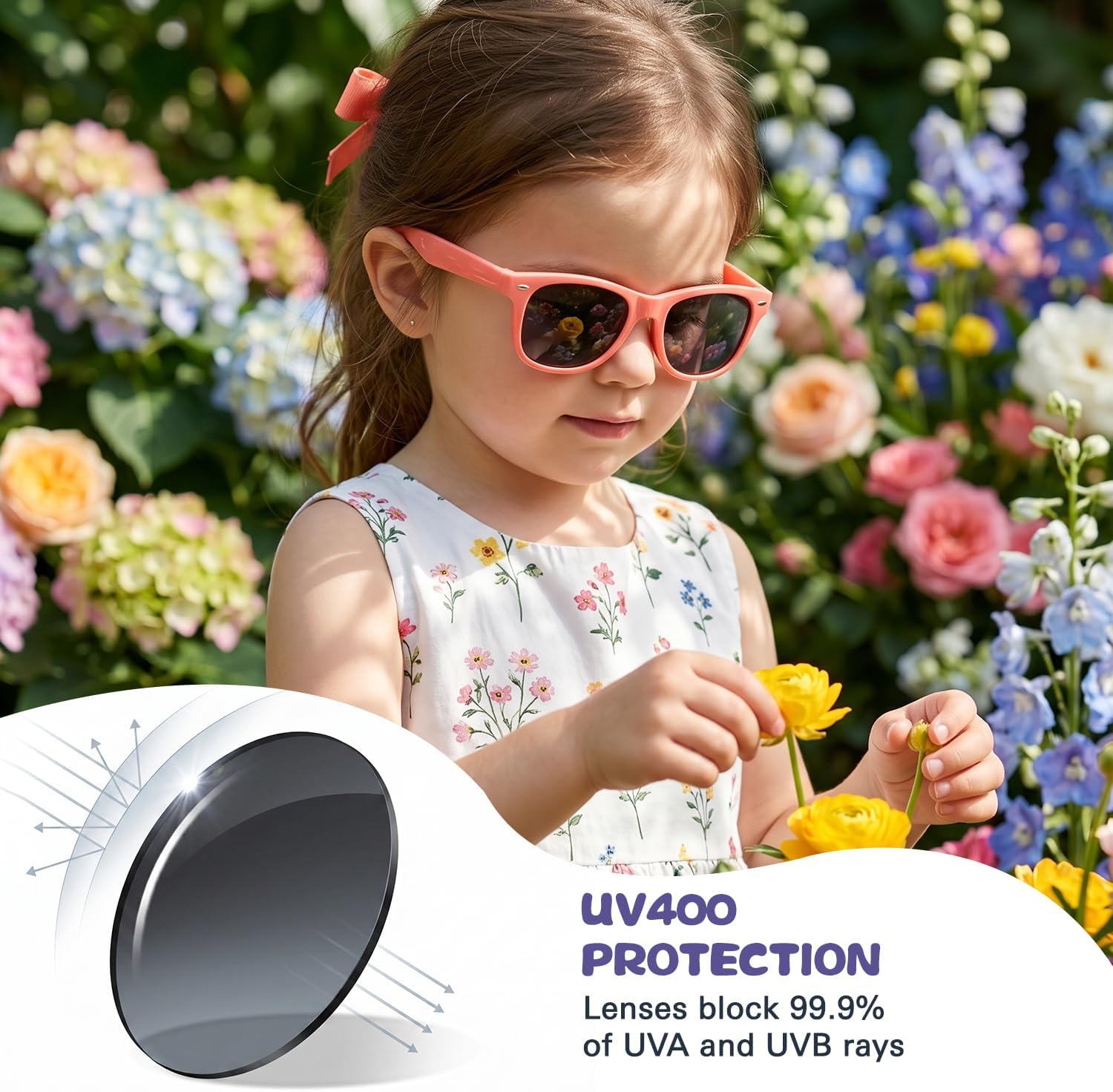 Kids Polarized Sunglasses,Boys Girls Toddler Lightweight UV Eyewear Age 2-8 | Features protective lenses to reduce glare from roads and water, supporting daily outdoor comfort for kids.