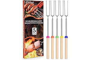 Briout Campfire Marshmallow Sticks (Pack of 5) - 32" Extendable Smores Roasting...