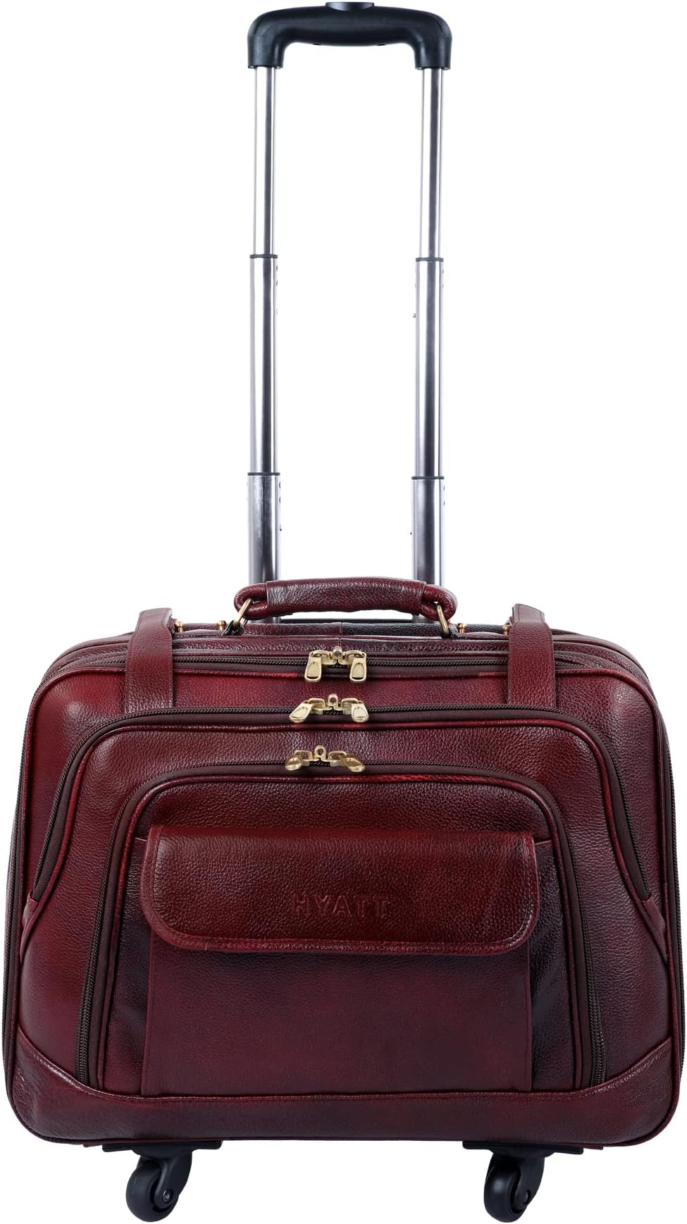 44 litres Laptop Business Roller Case Leather Suitcase & Trolleys Bags for Men Luggage Cabin Size 4 Wheel (Dimension : L=22 X W=12 X H=17 inch)(Weight :3 kg/3000 GR)