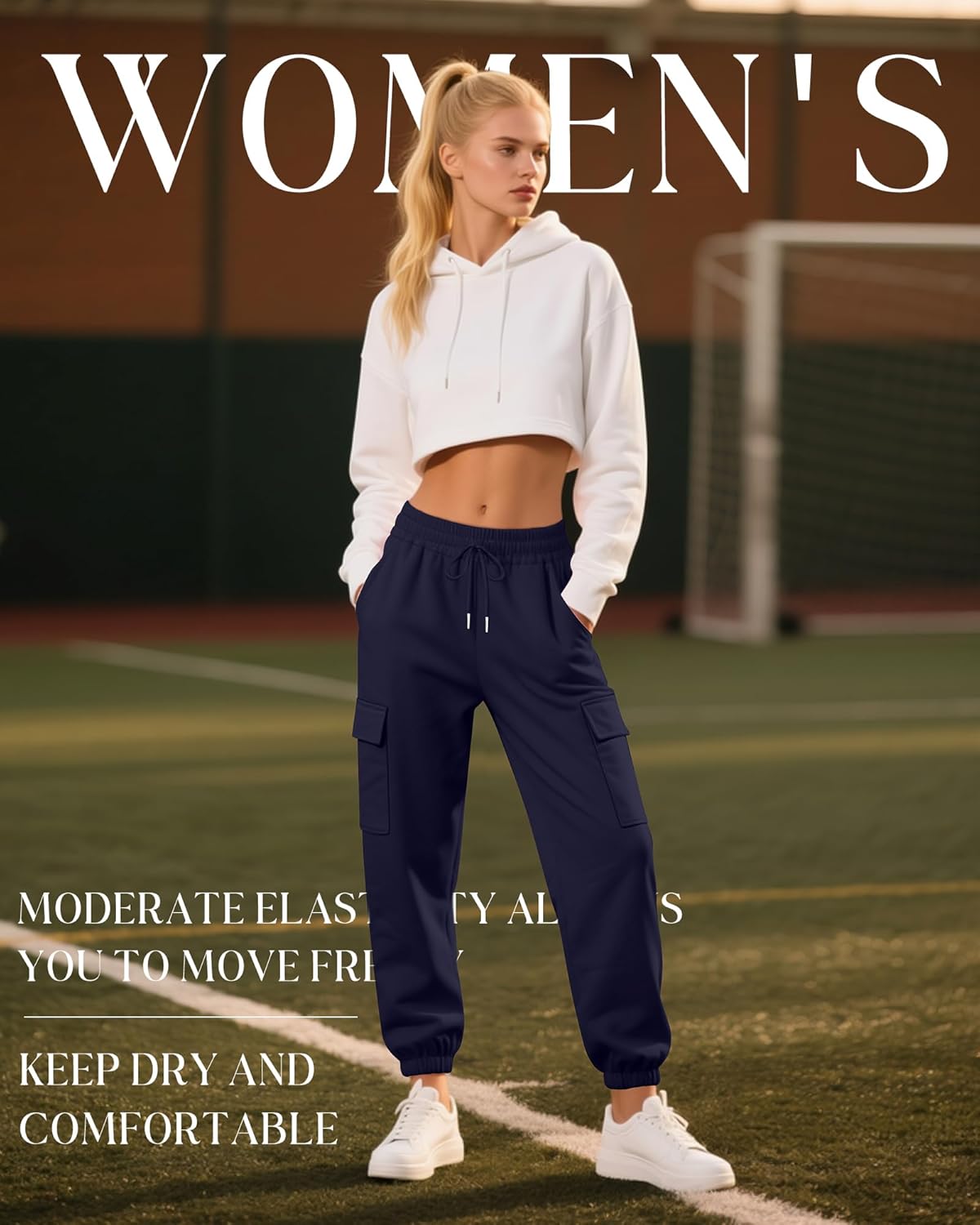 Neer 3 Pack Women's Cargo Sweatpants Joggers Pants Causal Gym Athletic Workout High Waist Bottom Y2k Fall Outfits with Pocket - Image 2