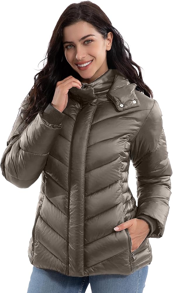 Amazon.com: ZMC Thicken Women's Winter Puffer Coat, Warm Hooded