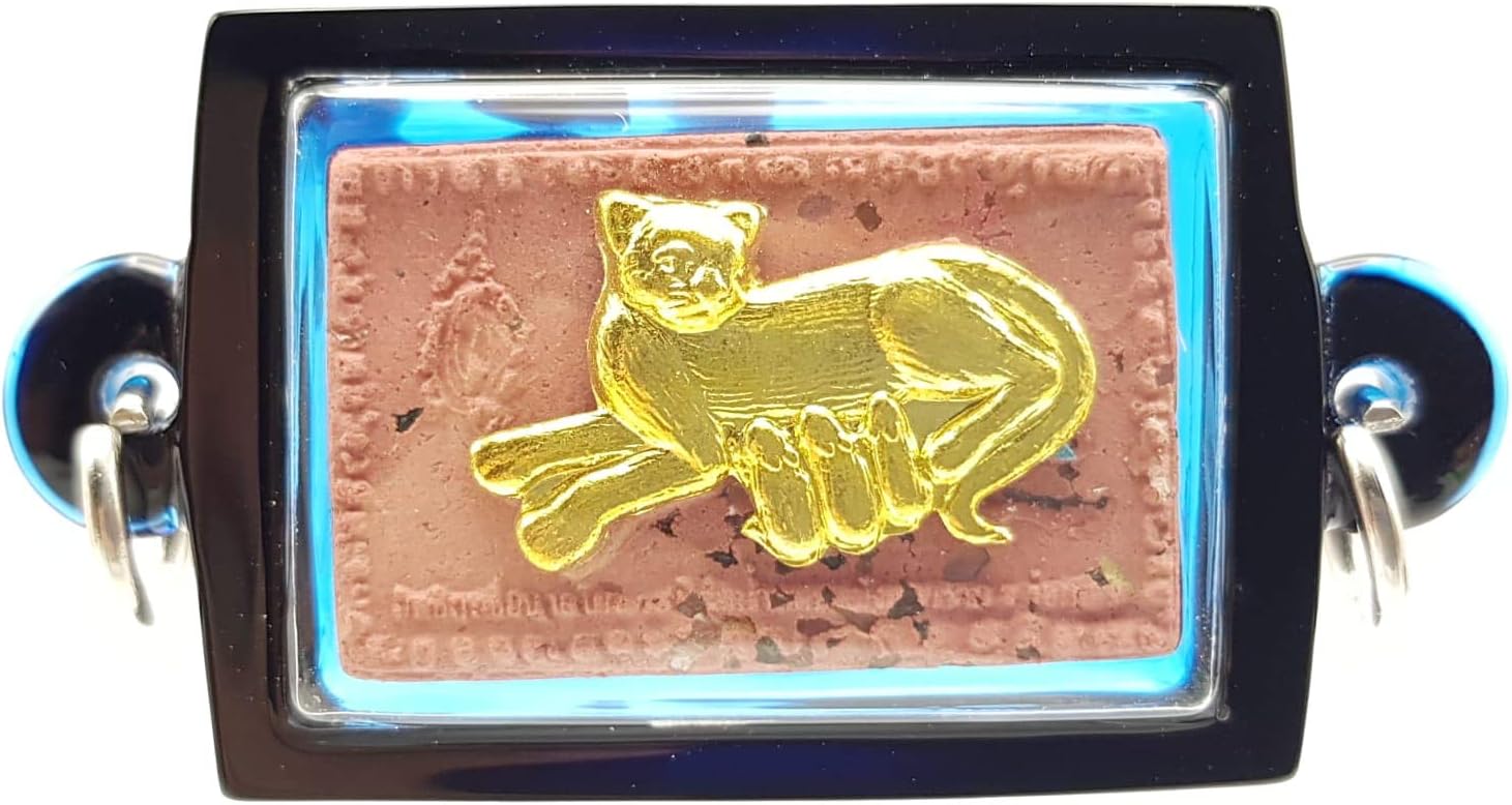 Magic Thai Amulet Authentic Genuine Cat Feeding Mouse 6th Edition Lp Thar Lucky Pendant
