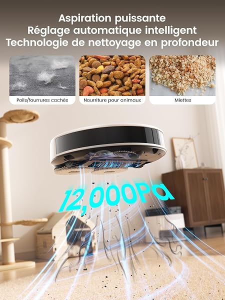 Lefant M3 Robot Aspirateur Laveur 12 000 Pa, Station Multifonctionnelle, Double Serpillière Rotative 200 TR/Min, Navigation dToF, Évitement d'obstacles PSD, 220min, 30 réglages de Niveau d'eau - 4