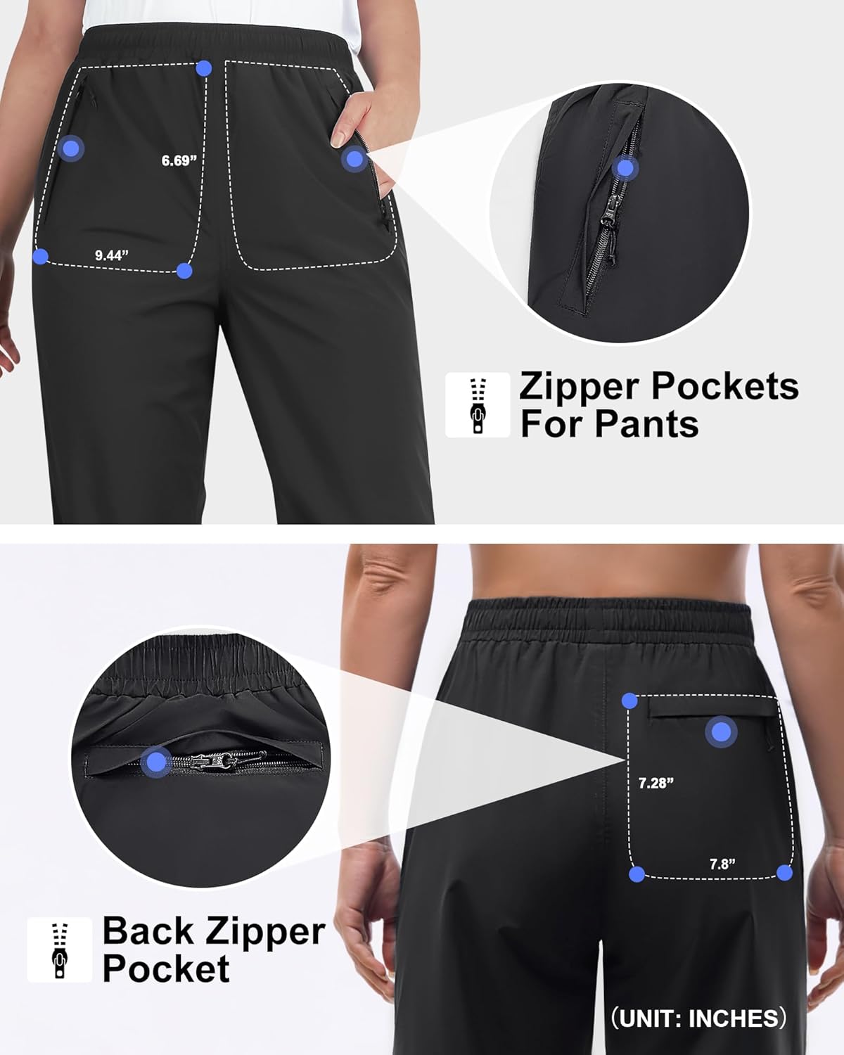 33,000ft Women's Rain Pants Lightweight Breathable Waterproof Pants Windproof Overall Pant for Hiking, cyclin, Golf, Outdoor - Image 4