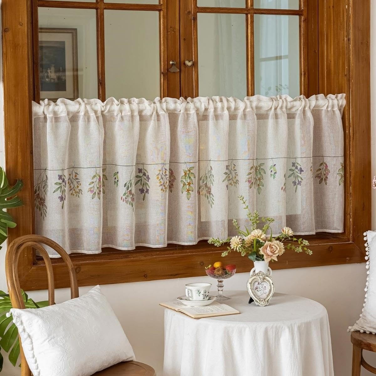 Zasłony lniane Draperia do wiejskiego domku