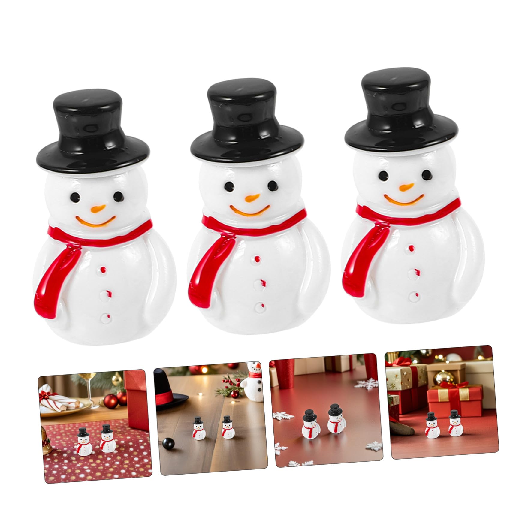 Mobestech 100pièces Lot de Mini Figurines De Bonhommes De Neige Décorations Résine pour Noël Anniversaires Et Intérieurs