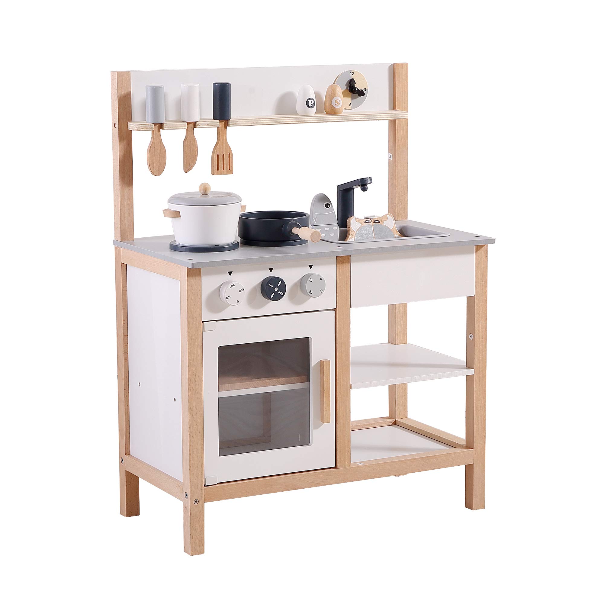 Amazon | おままごと キッチン 木製 調理器具付き ままごとセット 誕生 