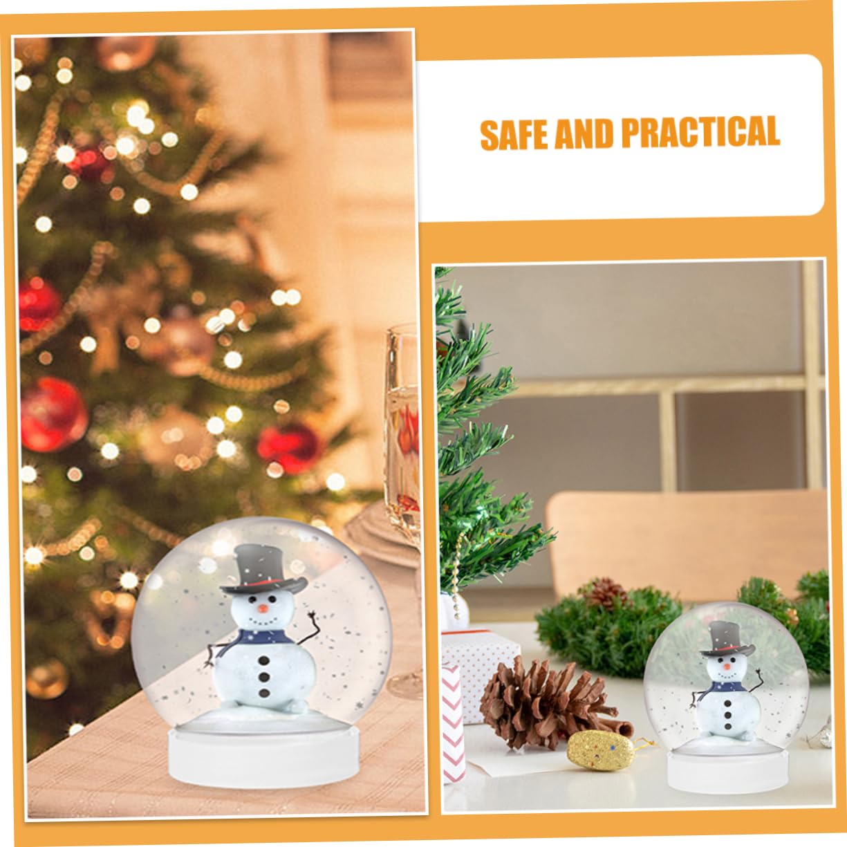 24pièces Boules Neige Plastique Transparentes DIY pour Fabrication Boule Neige Décoration Noël Artisanat