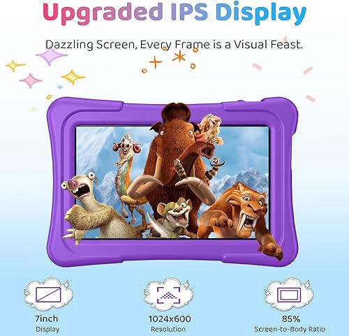Miniatura 9 de Tableta para niños, tableta Android de 7 pulgadas para niños, 6 GB de RAM 32 GB ROM Quad-Core Tablet para niños pequeños con funda a prueba de