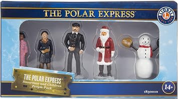 Lionel The Polar Express 5-Piece Miniature Figure Set with Conductor, Hero Boy, Hero Girl, Santa & Snowman Model Train People Pack Christmas Layout Accessory, Ages 14+