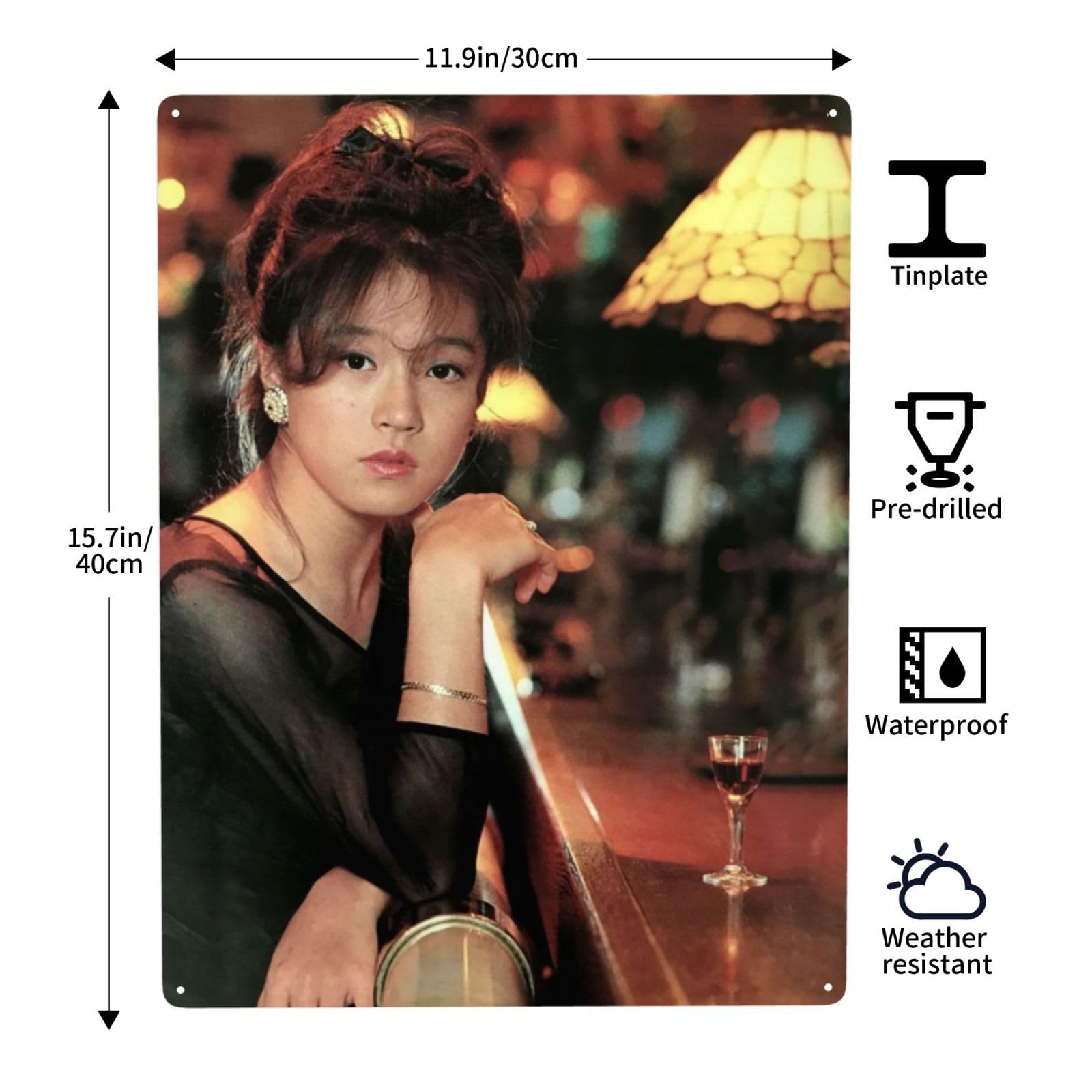 Amazon.co.jp: 中森明菜 ブリキの絵 ブリキ看板 金属ポスター 装飾鉄絵