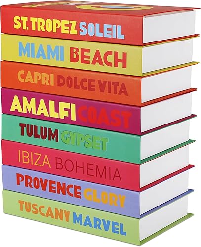 ENGYAS 8 libros falsos para decoración, libros decorativos falsos modernos de lujo para decoración del hogar, estantería, sala de estar, entrada