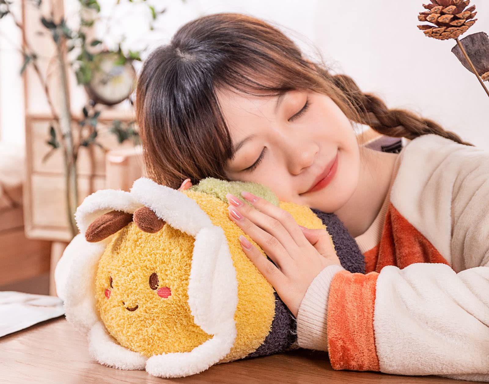 35 cm, rozmyty kwiat, trzmieli, przytulanka z kwiatową twarzą i skrzydłami, przytulna pluszowa zabawka, pszczoła miodna, anime, prezent dla dzieci i miłośników